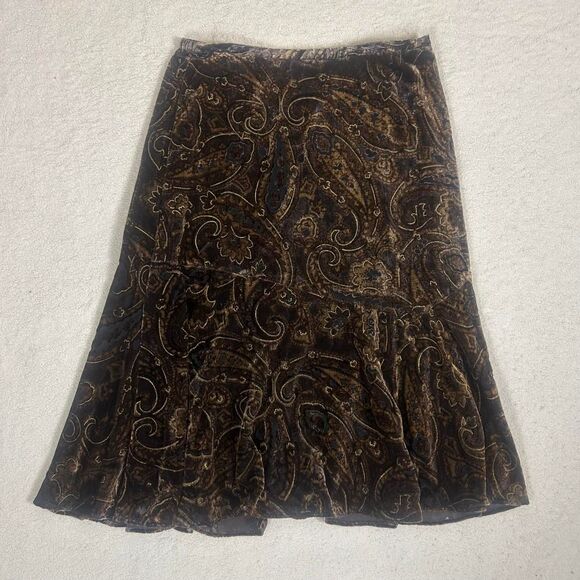 Coldwater Creek Dresses & Skirts - Coldwater Creek Velveteen Whimsigoth Paisley Skirt